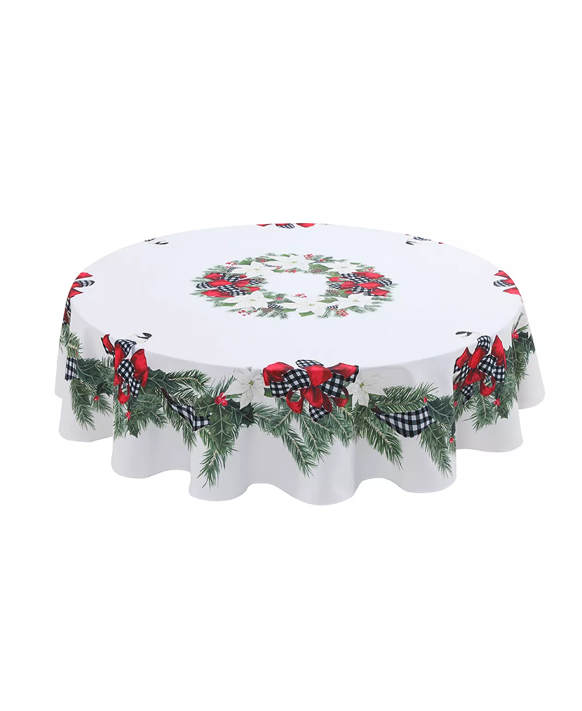 Laural Home Christmas Trimmings Tablecloth, 70 Round - Image 2