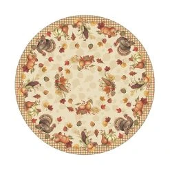Laural Home Bountiful Harvest Tablecloth, 70 Round