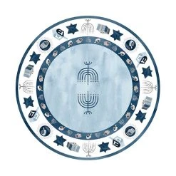 Laural Home Ppy Hanukkah Tablecloth, 70 Round