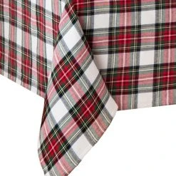 Elrene Christmas Classic Holiday Plaid Tablecloth, 84 X 60