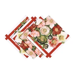Laural Home Vintage-Like Petals Set Of 4 Napkins, 20 X 20