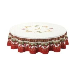 Laural Home Simply Christmas 70 Round Tablecloth