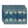 Laural Home Embellished Shells Set Of 4 Placemats, 13 X 19