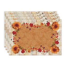 Laural Home Fall In Love Set Of 4 Placemats, 13 X 19