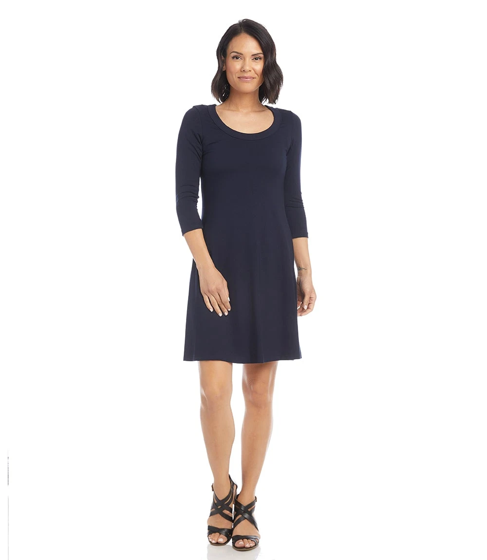 Karen Kane Three Quarter Sleeve A Line Dress