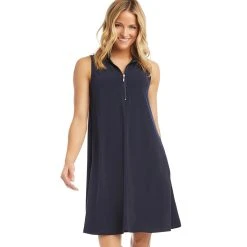 Karen Kane Sleeveless Zip-Up Travel Dress