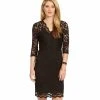 Karen Kane Petite V-Neck Scallop Lace Dress