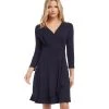Karen Kane Faux Wrap Drape Dress