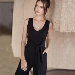 Karen Kane Tie-Front Jumpsuit