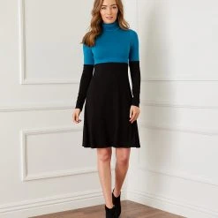 Karen Kane Colorblock Turtleneck Dress