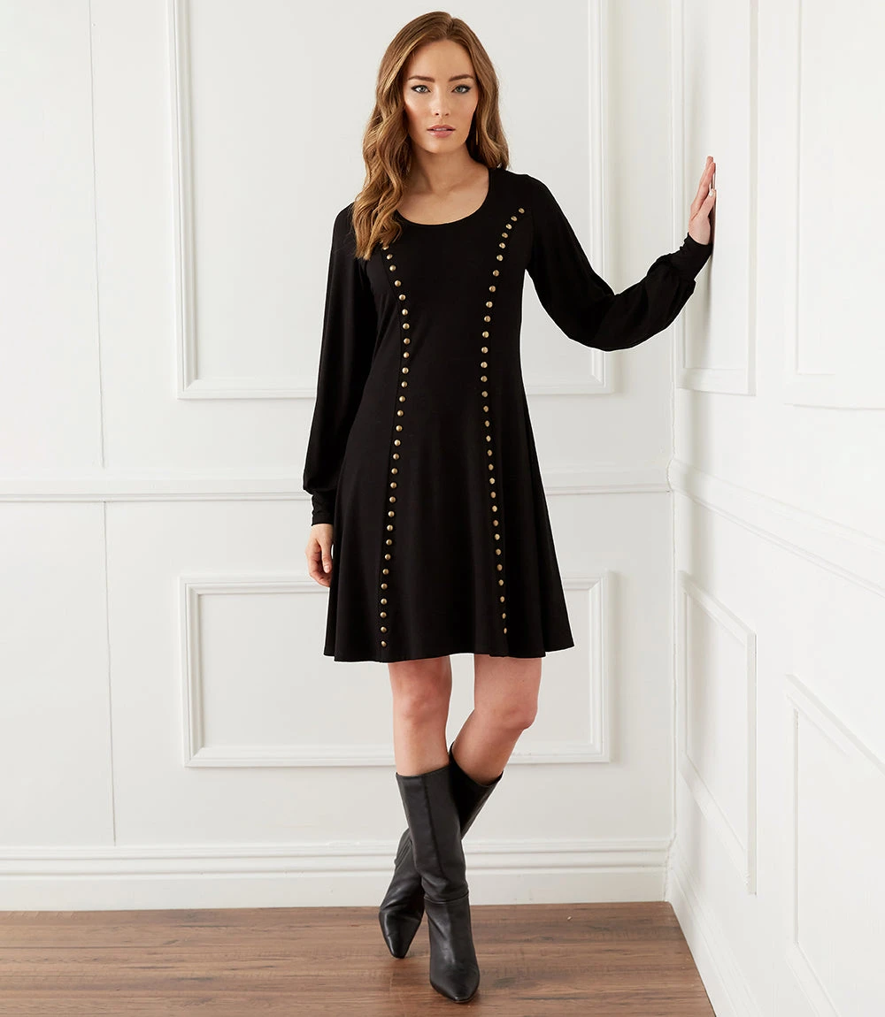 Karen Kane Studded A-Line Dress - Image 6