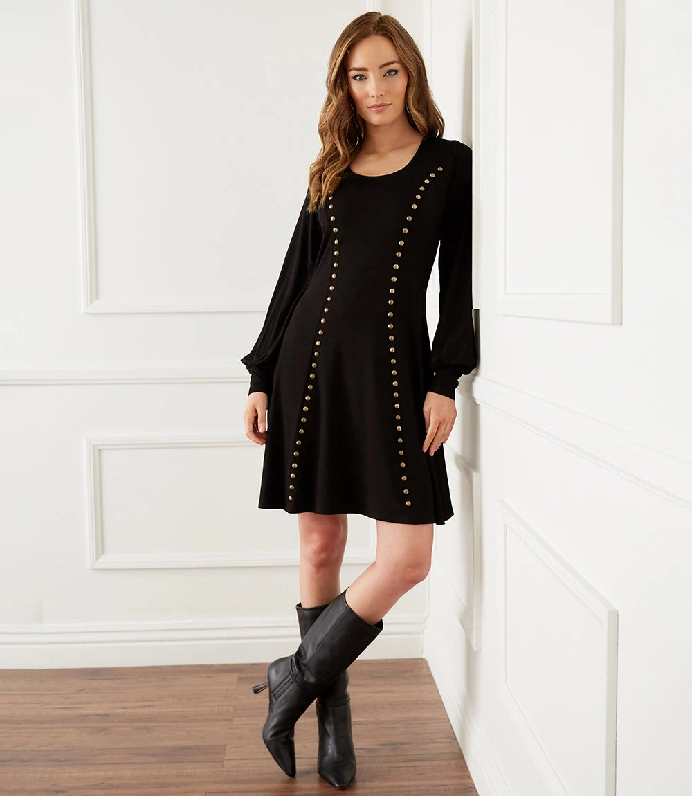 Karen Kane Studded A-Line Dress - Image 8