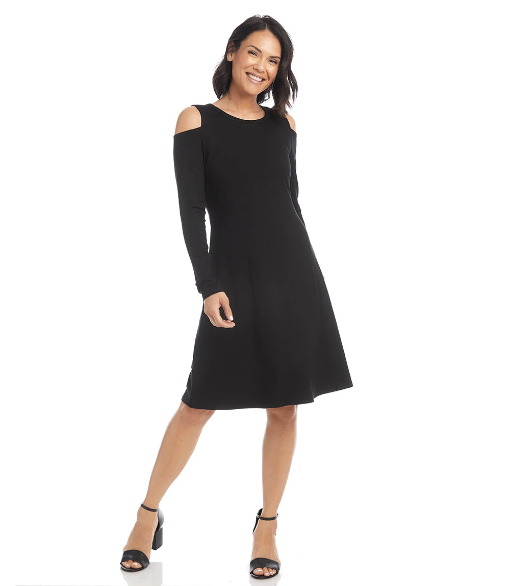 Karen Kane Cold Shoulder A-Line Dress - Image 5