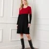 Karen Kane Contrast Scoop Neck Dress