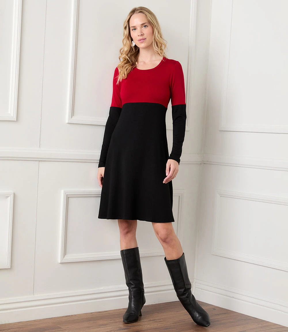 Karen Kane Contrast Scoop Neck Dress