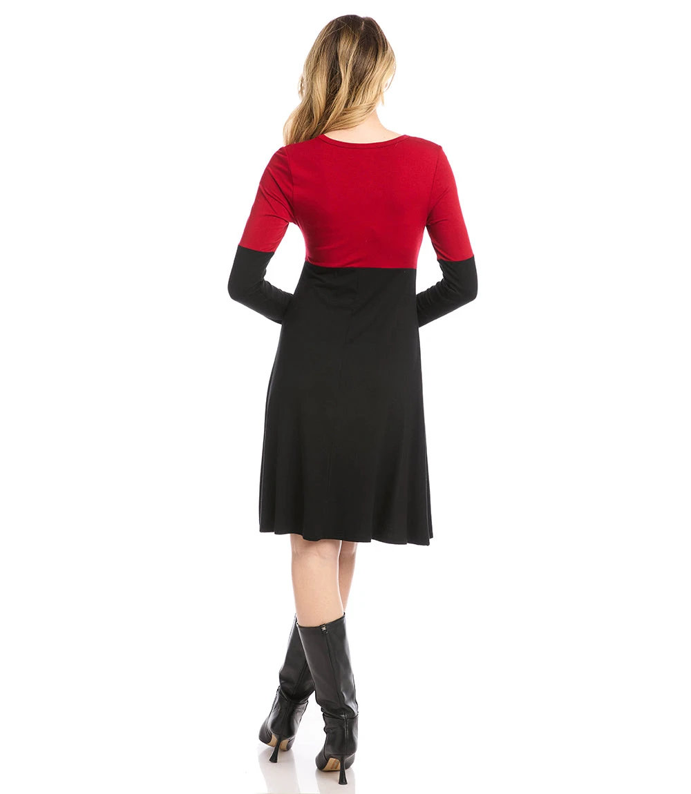 Karen Kane Contrast Scoop Neck Dress - Image 3