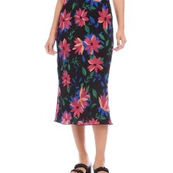 Karen Kane Petite Size Bias Cut Midi Skirt