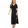 Karen Kane Petite Size Faux Wrap Midi Dress
