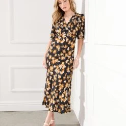 Karen Kane Bias Puff Sleeve Dress