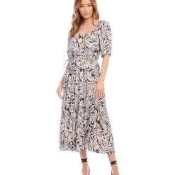 Karen Kane Petite Size Puff Sleeve Dress