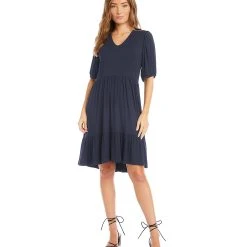 Karen Kane Puff Sleeve Tiered Dress