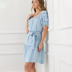 Karen Kane Short Sleeve Tiered Dress