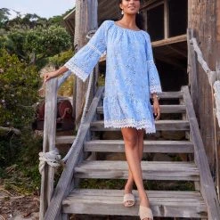 Karen Kane Embroidered Mixed Lace Dress